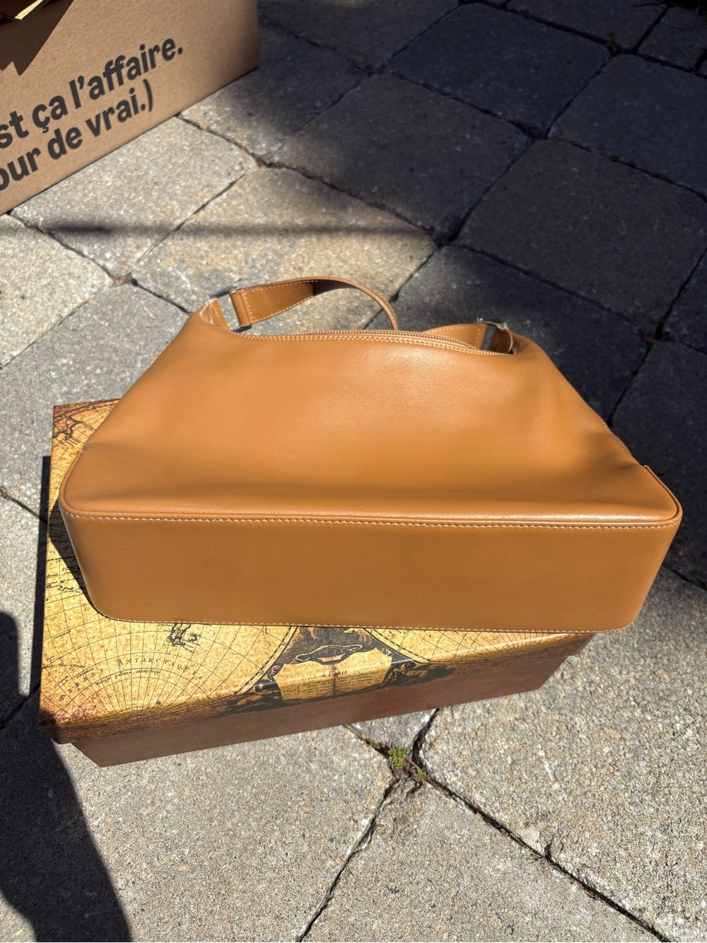 Classic Tan Leather Shoulder Bag for Women